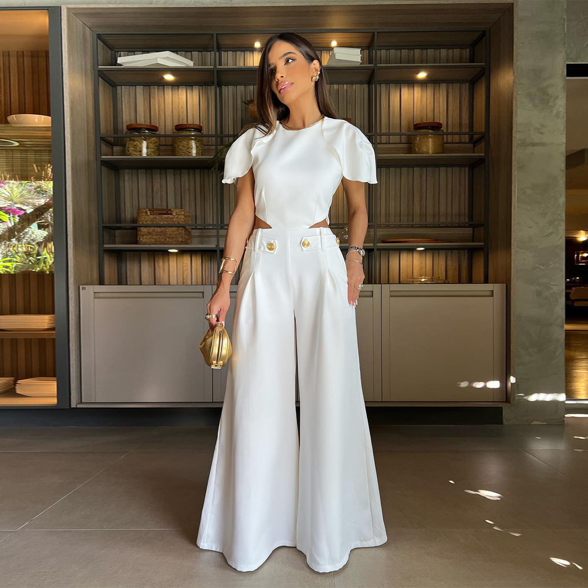 Blanco elegante vestido de verano