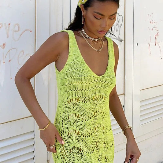 Vestido de playa - Lime beach dress Marraketch