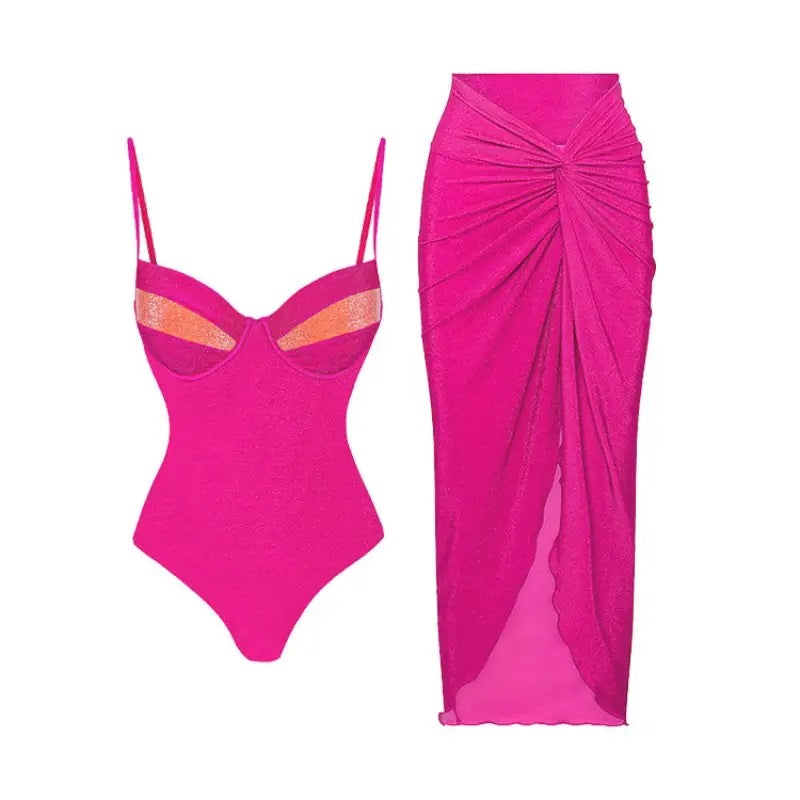 Traje de baño - Pink palm set 2 piezas Marraketch