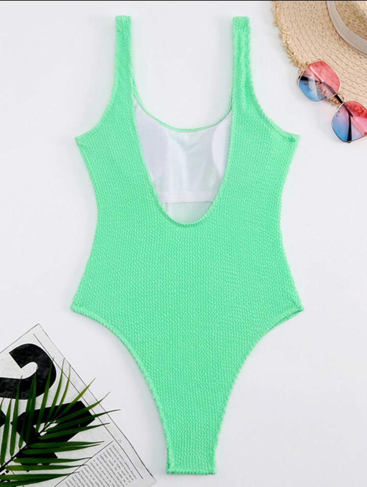 Sunny green one piece swimsuit