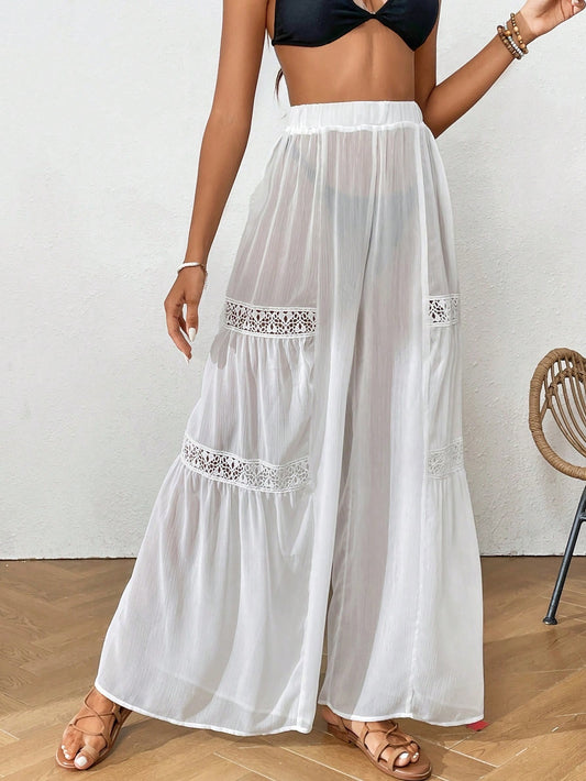 Trouser cover up - white beach pants