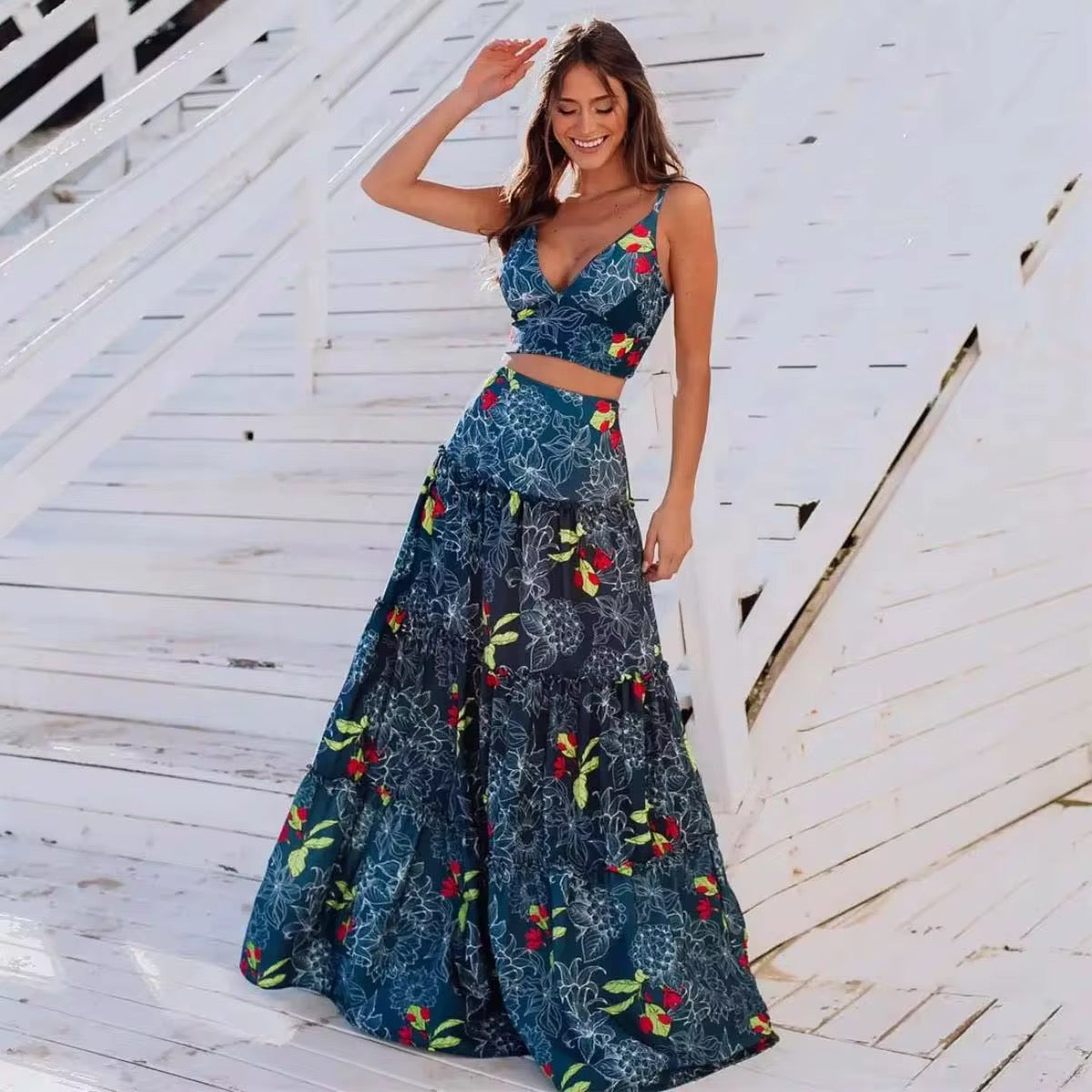 Print selva aqua - conjunto de verano