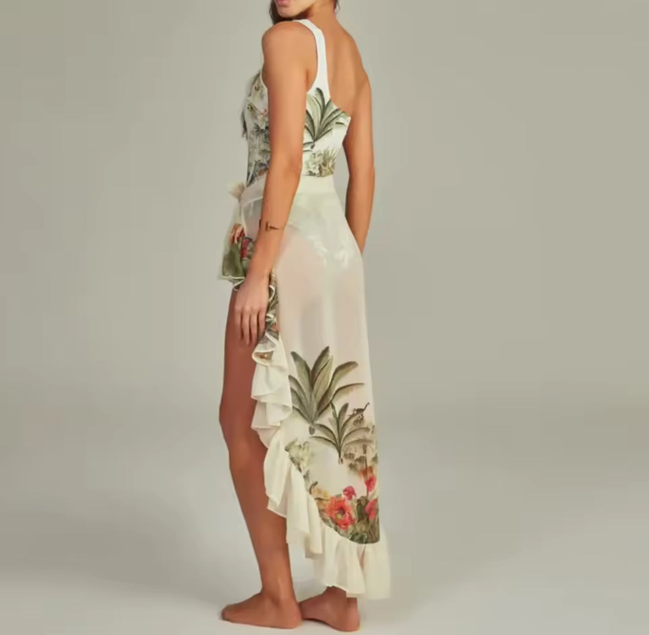 Set enterizo 2 piezas floral green print