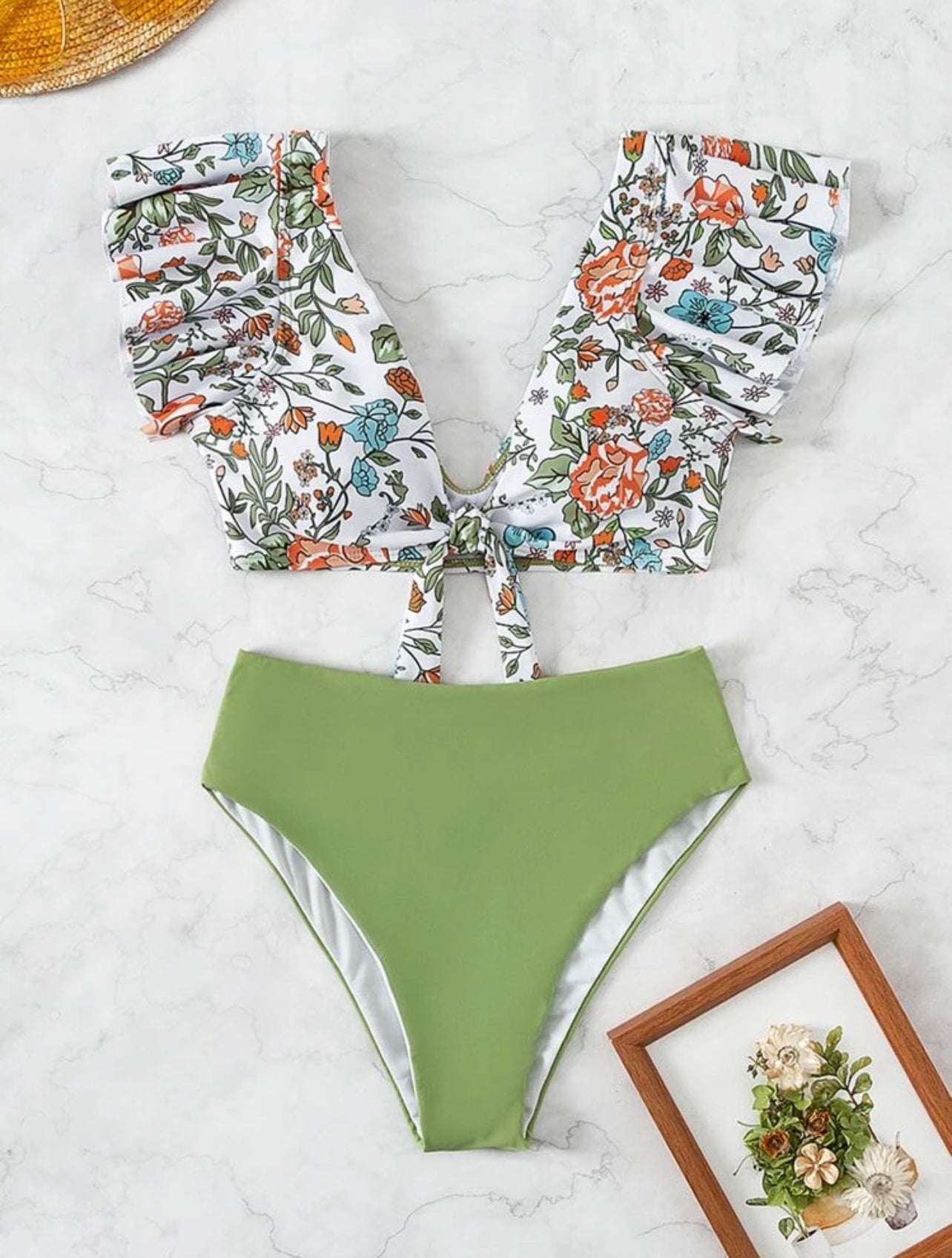 Green High Waisted bikini