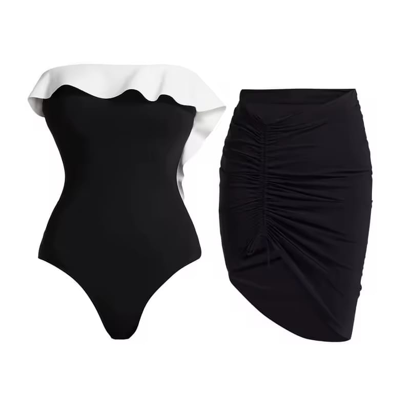 Enterizo negro/blanco de verano