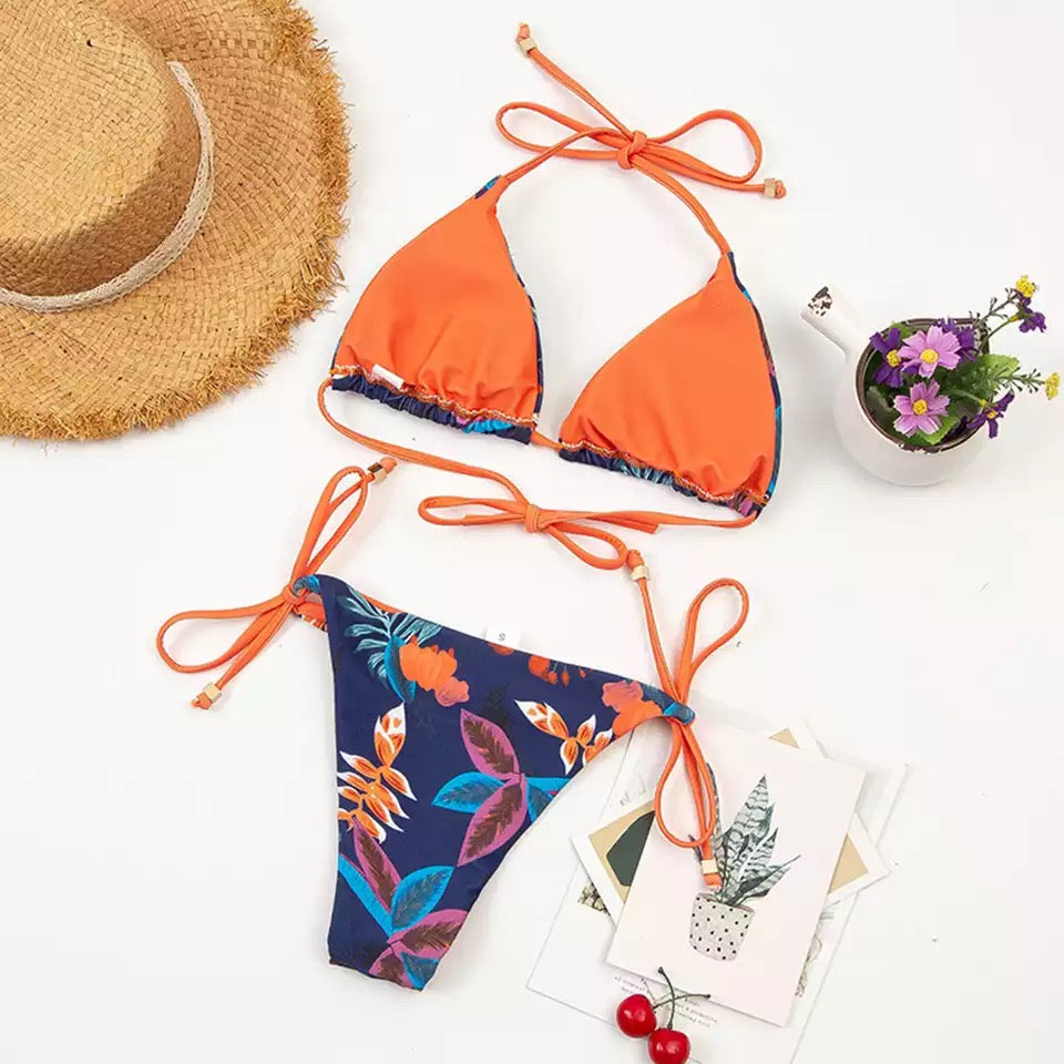 Tropical orange bikini