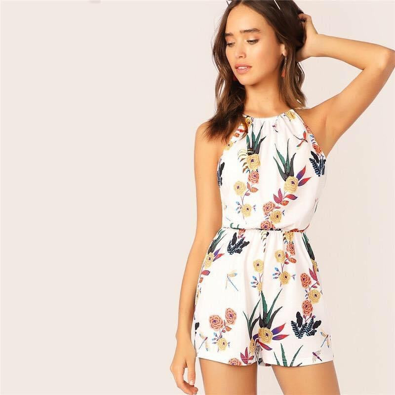 Floral print beach dress